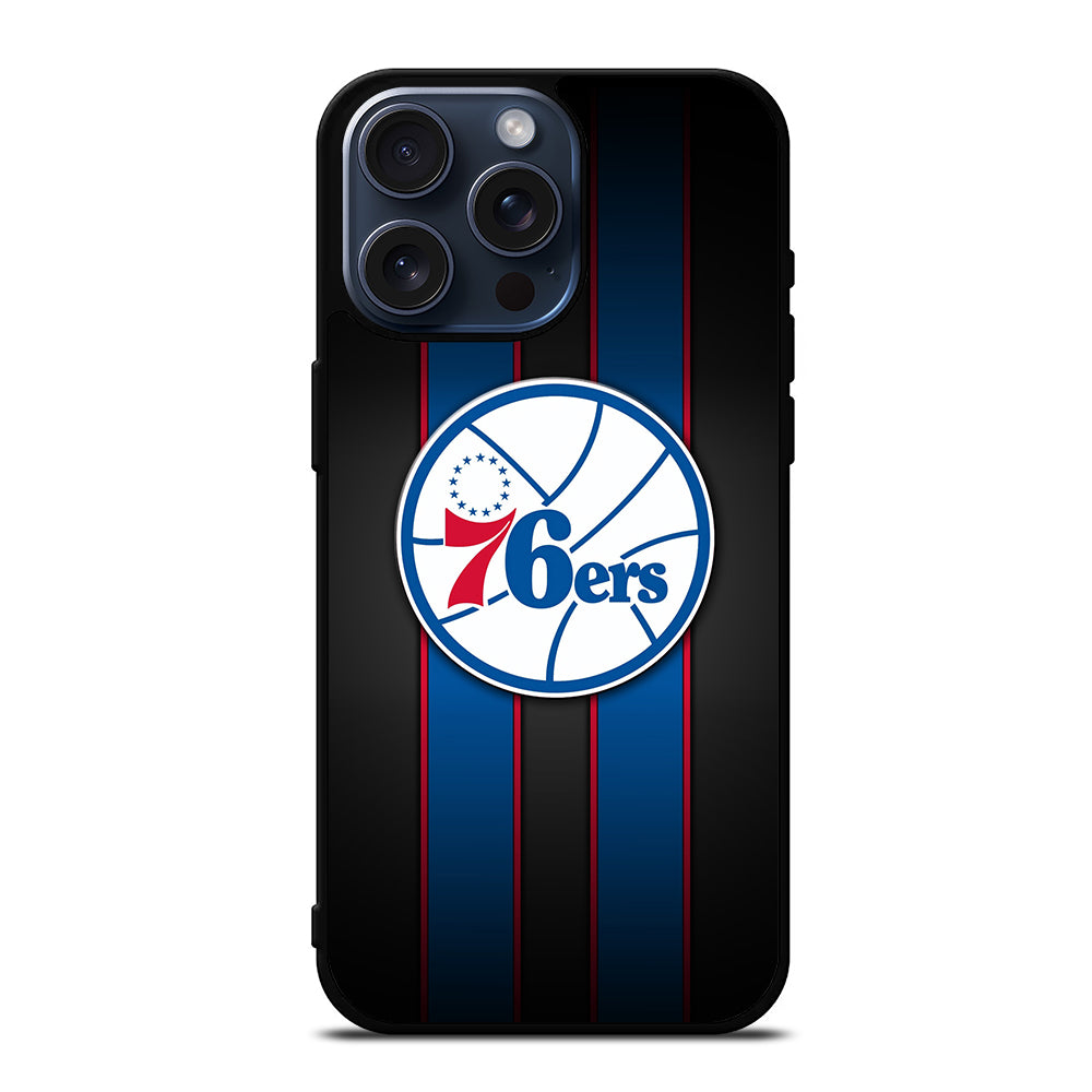 PHILADELPHIA 76ERS STRIPE LOGO iPhone 15 Pro Max Case Cover