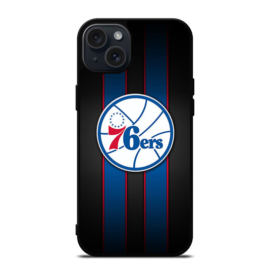 PHILADELPHIA 76ERS STRIPE LOGO iPhone 15 Plus Case Cover