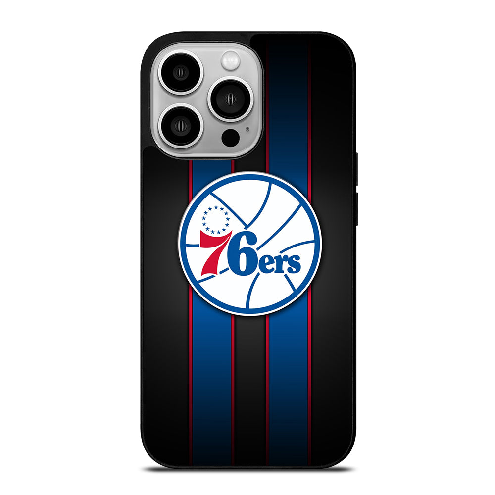 PHILADELPHIA 76ERS STRIPE LOGO iPhone 14 Pro Case Cover