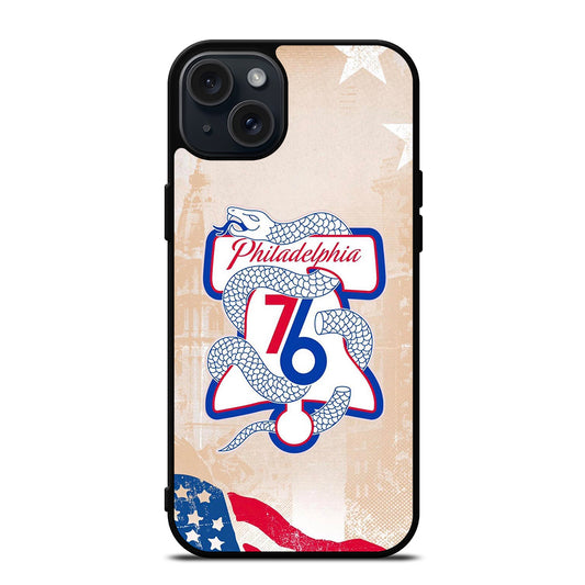 PHILADELPHIA 76ERS VINTAGE LOGO iPhone 15 Plus Case Cover
