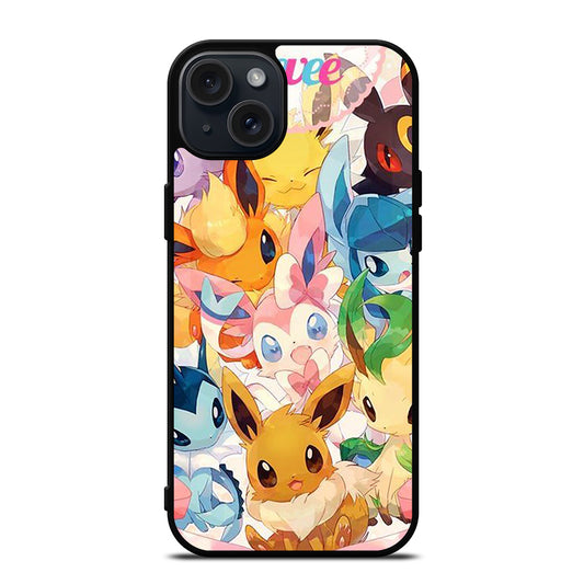 POKEMON EEVEE ALL EVOLUTION 1 iPhone 15 Plus Case Cover