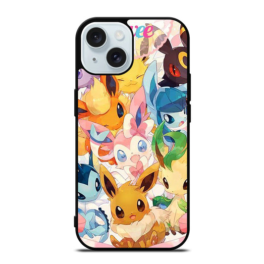 POKEMON EEVEE ALL EVOLUTION 1 iPhone 15 Case Cover