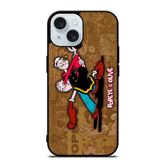 POPEYE AND OLIVE CARTOON iPhone 15 Case Cover