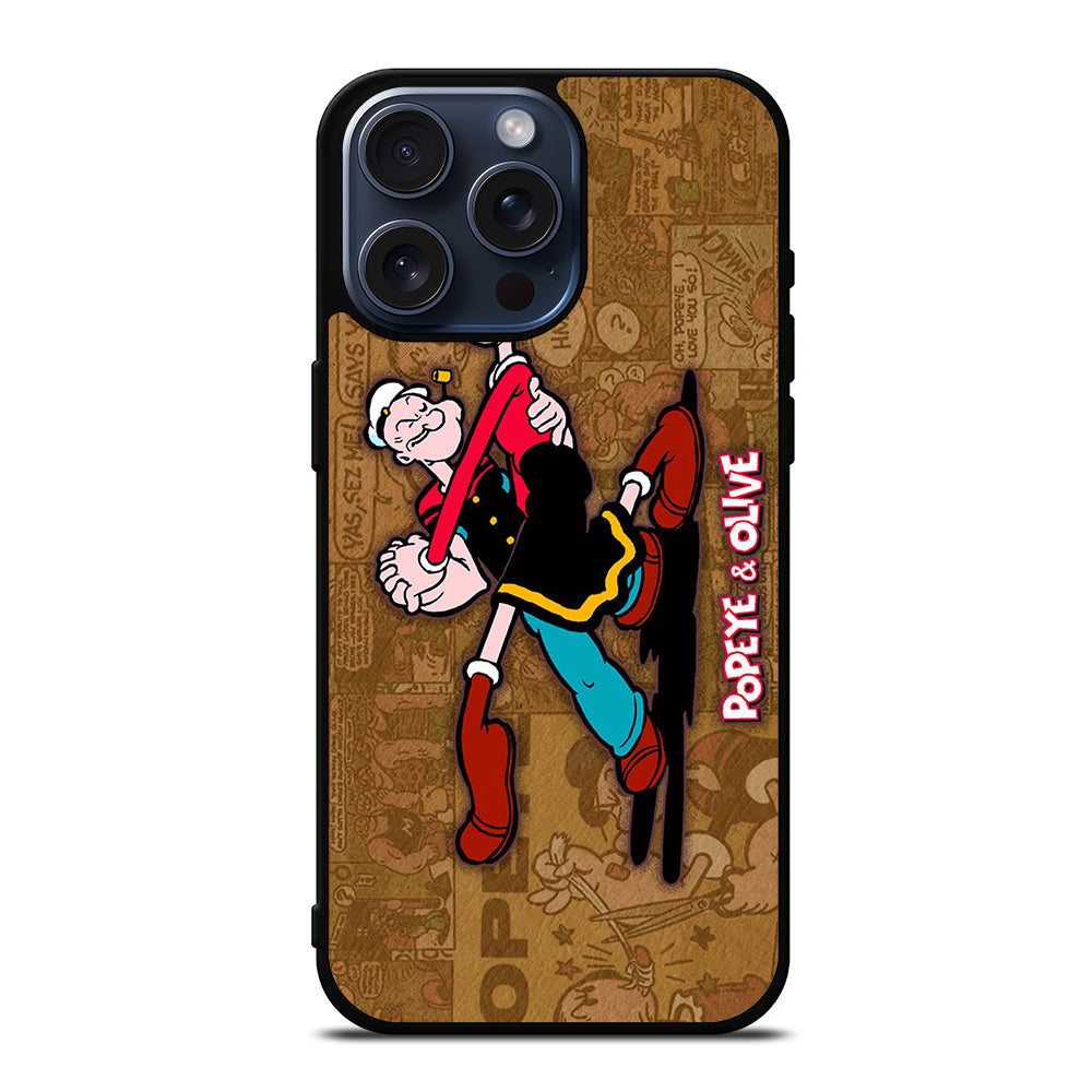 POPEYE AND OLIVE CARTOON iPhone 15 Pro Max Case Cover