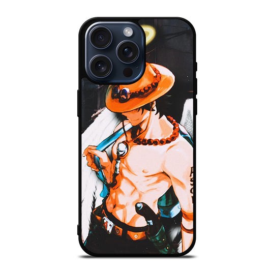 PORTGAS D ACE R.I.P ONE PIECE iPhone 15 Pro Max Case Cover