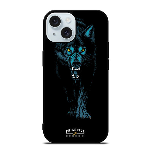 PRIMITIVE SKATEBOARDING LOGO WOLF iPhone 15 Case Cover