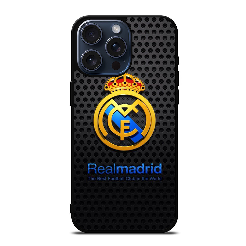 REAL MADRID FC METAL LOGO iPhone 15 Pro Max Case Cover