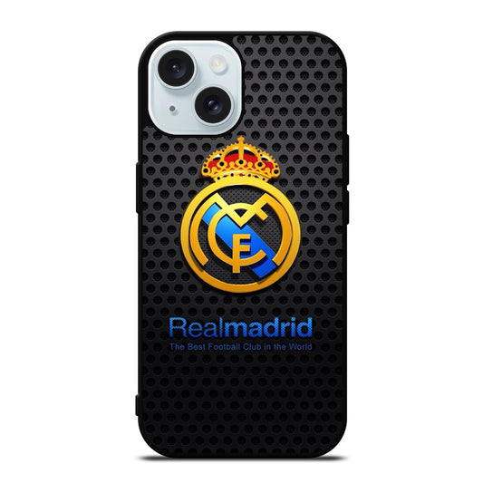 REAL MADRID FC METAL LOGO iPhone 15 Case Cover