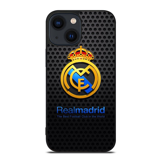 REAL MADRID FC METAL LOGO iPhone 14 Plus Case Cover