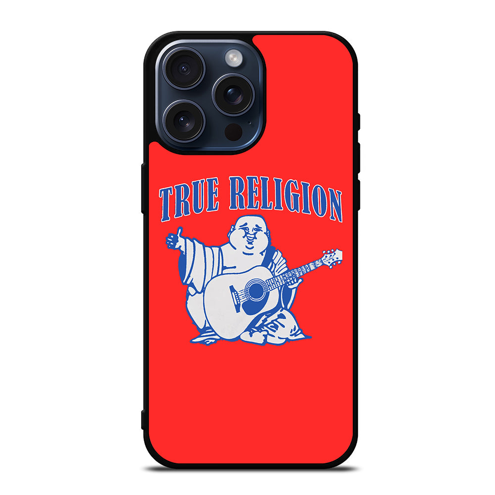 RED BIG BUDDHA TRUE RELIGION LOGO iPhone 15 Pro Max Case Cover