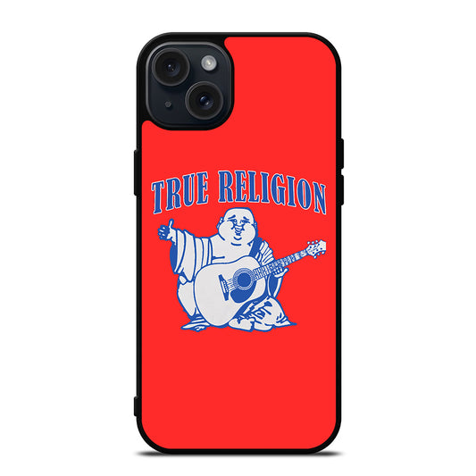 RED BIG BUDDHA TRUE RELIGION LOGO iPhone 15 Plus Case Cover
