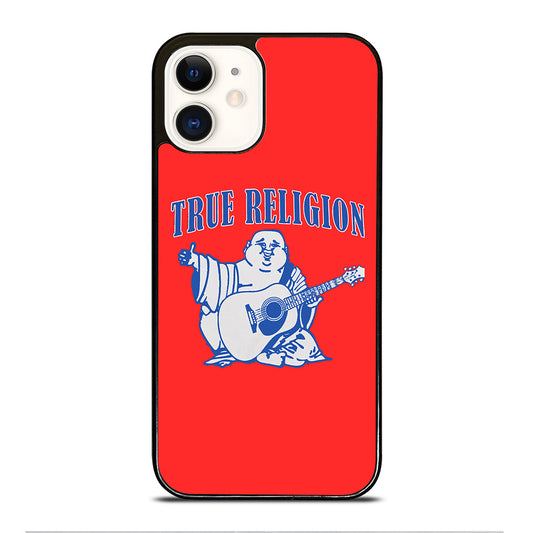 RED BIG BUDDHA TRUE RELIGION LOGO iPhone 12 Case Cover