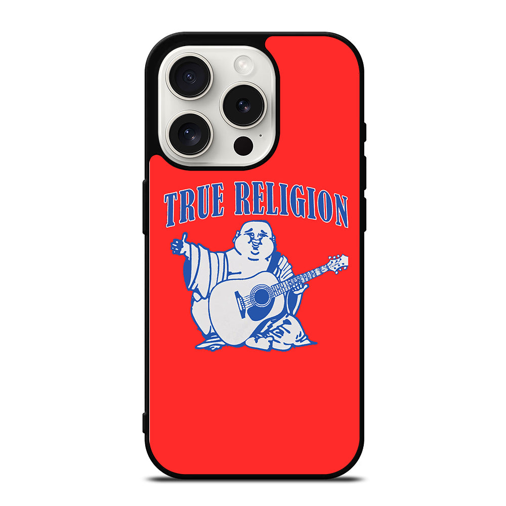 RED BIG BUDDHA TRUE RELIGION LOGO iPhone 15 Pro Case Cover