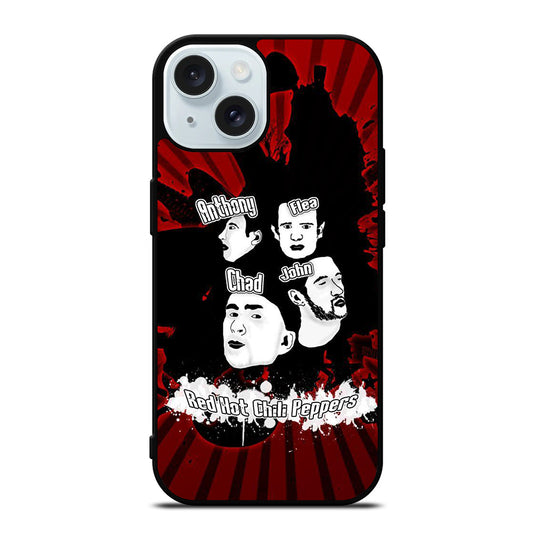 RED HOT CHILI PEPPERS ROCK BAND POSTER iPhone 15 Case Cover
