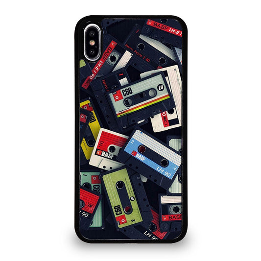 RETRO CASSETTE TAPE PATTERN iPhone XS Max Case Cover