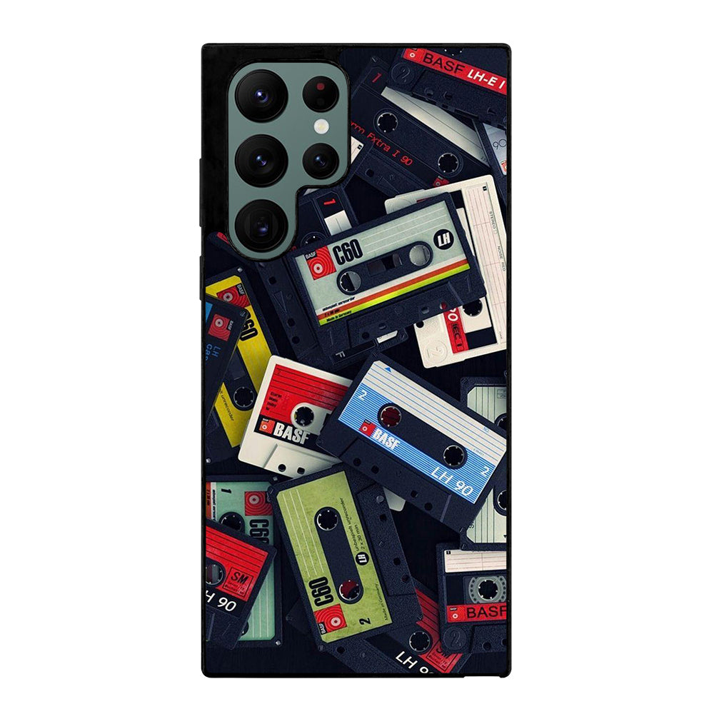 RETRO CASSETTE TAPE PATTERN Samsung Galaxy S22 Ultra Case Cover