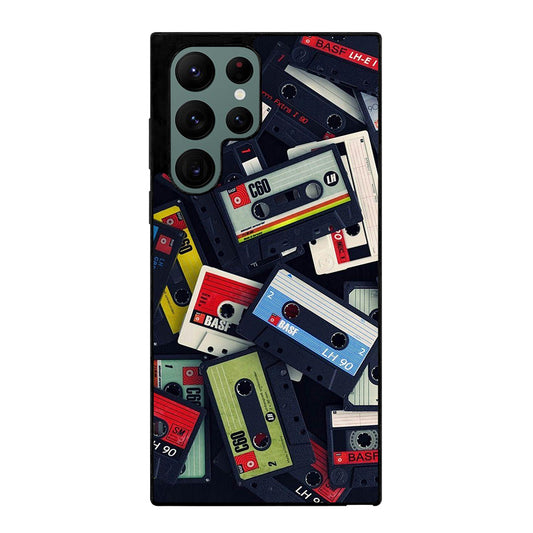 RETRO CASSETTE TAPE PATTERN Samsung Galaxy S22 Ultra Case Cover