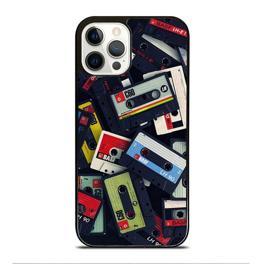 RETRO CASSETTE TAPE PATTERN iPhone 12 Pro Case Cover