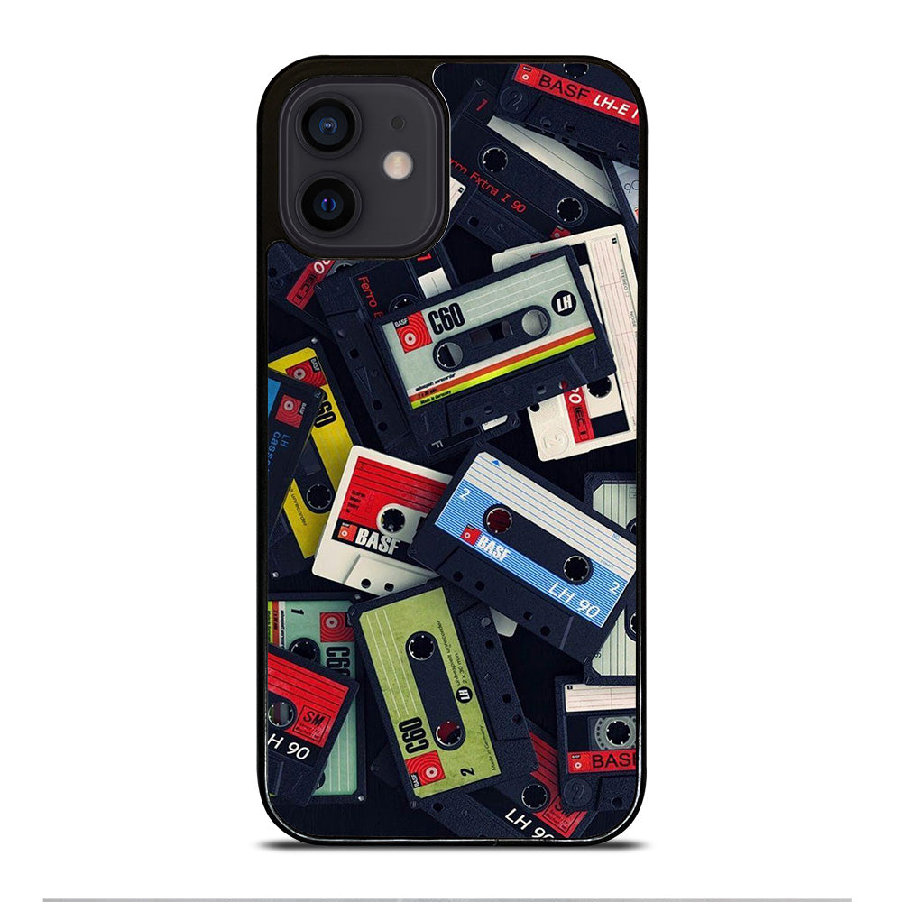 RETRO CASSETTE TAPE PATTERN iPhone 12 Mini Case Cover