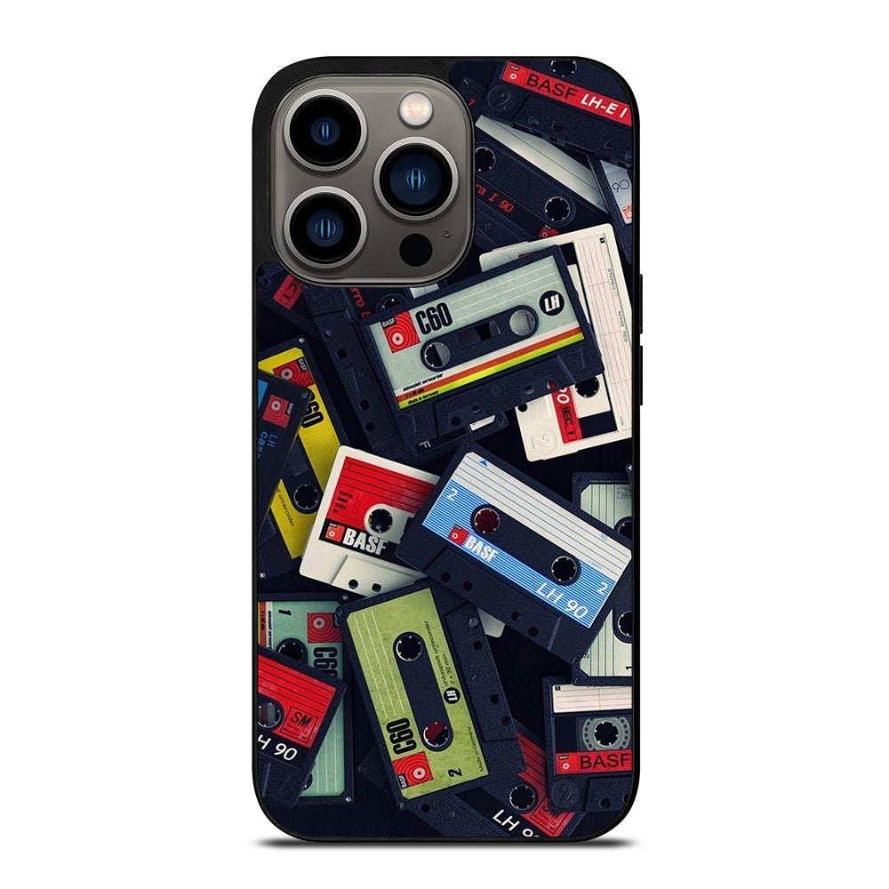 RETRO CASSETTE TAPE PATTERN iPhone 13 Pro Case Cover