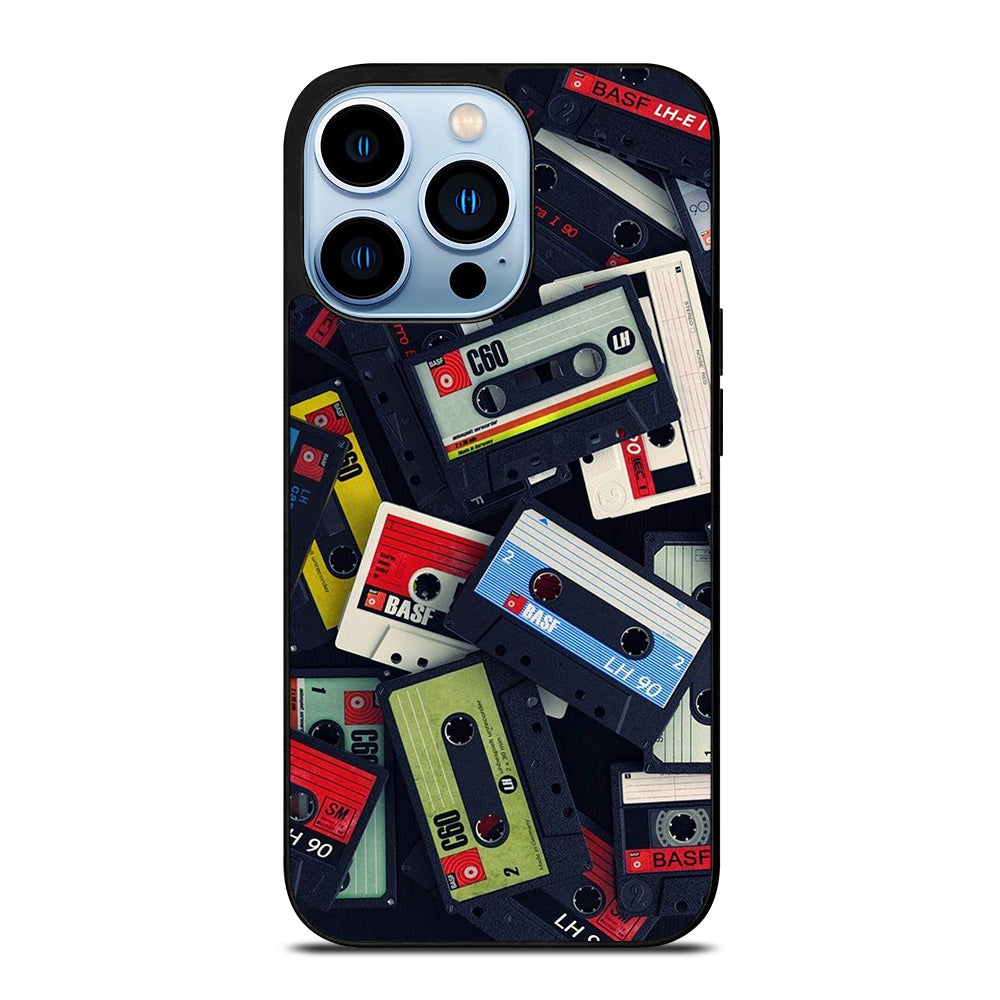 RETRO CASSETTE TAPE PATTERN iPhone 13 Pro Max Case Cover