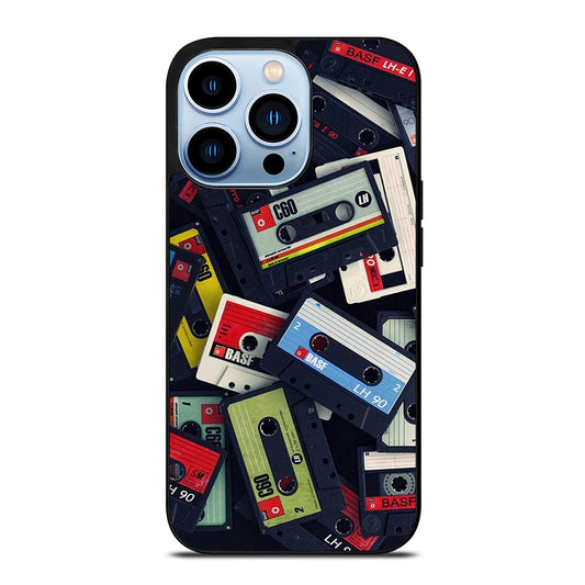 RETRO CASSETTE TAPE PATTERN iPhone 13 Pro Max Case Cover
