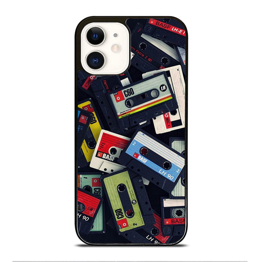 RETRO CASSETTE TAPE PATTERN iPhone 12 Case Cover