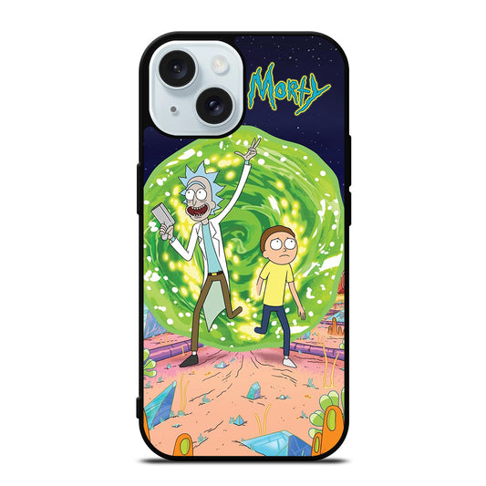 RICK AND MORTY IN PORTAL iPhone 15 Case Cover