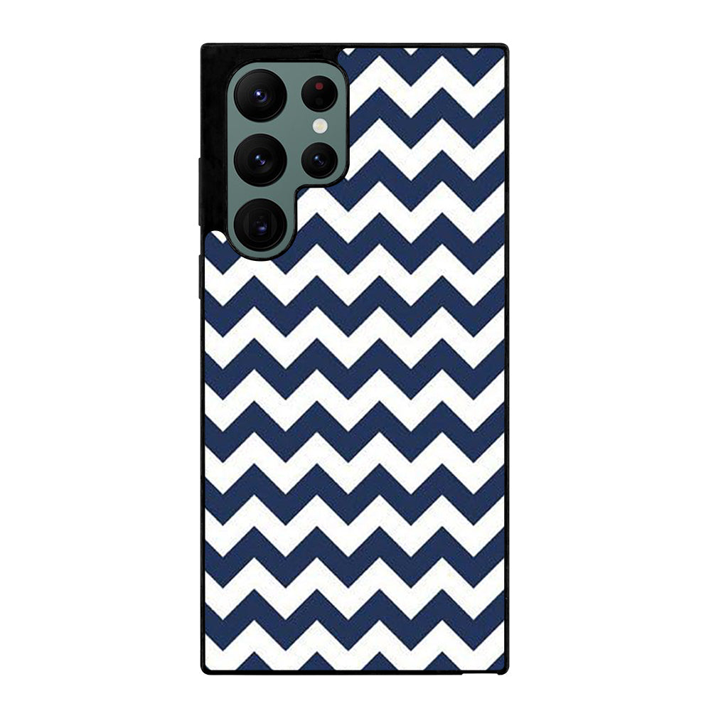 RILEY BLAKE CHEVRON PATTERN BLUE Samsung Galaxy S22 Ultra Case Cover