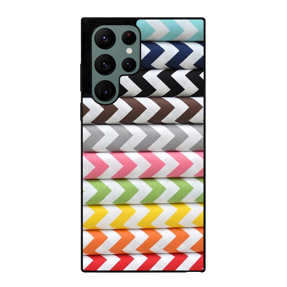 RILEY BLAKE CHEVRON PATTERN COLORFUL Samsung Galaxy S22 Ultra Case Cover