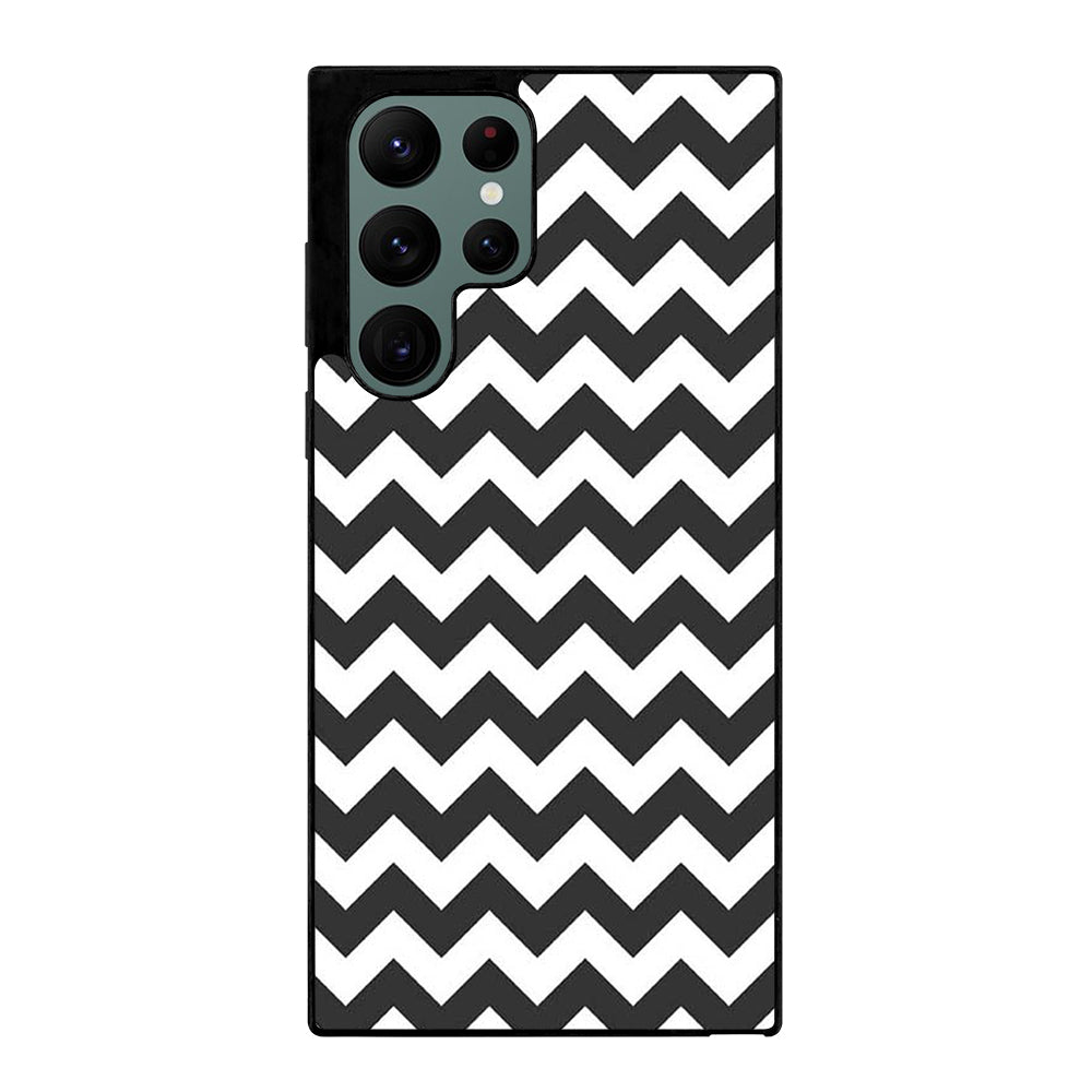RILEY BLAKE CHEVRON PATTERN GREY Samsung Galaxy S22 Ultra Case Cover