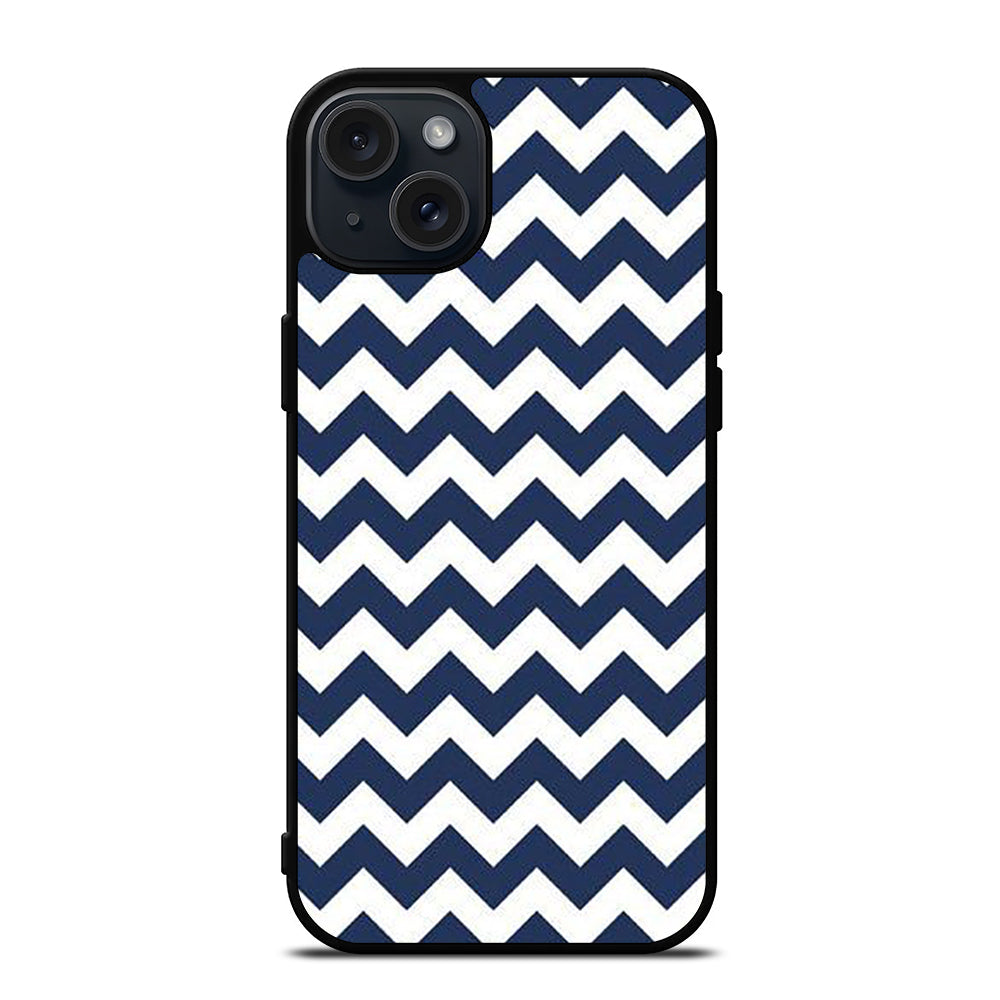 RILEY BLAKE CHEVRON PATTERN BLUE iPhone 15 Plus Case Cover