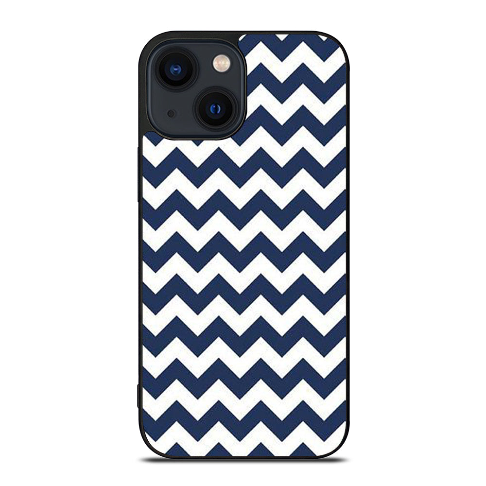 RILEY BLAKE CHEVRON PATTERN BLUE iPhone 14 Plus Case Cover