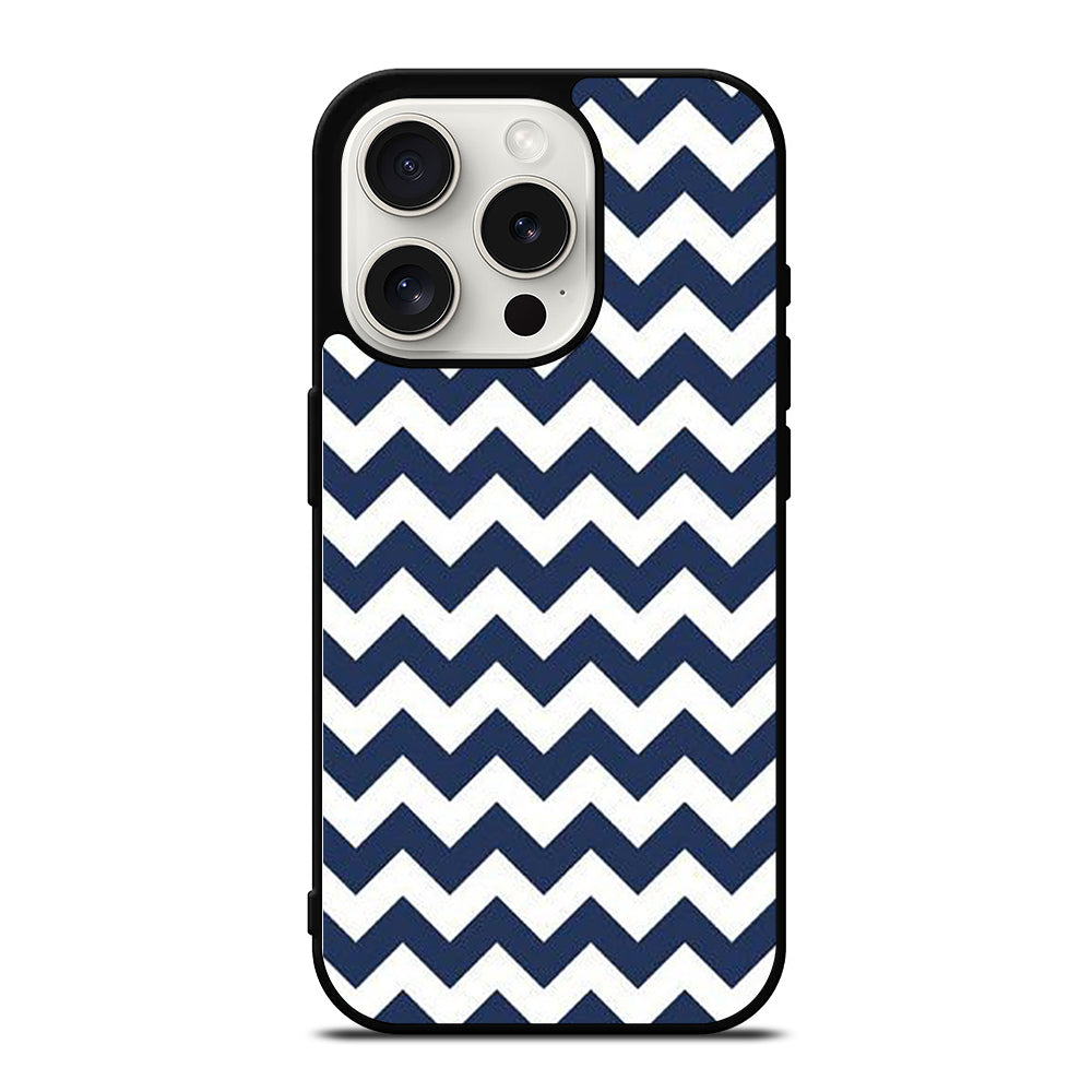 RILEY BLAKE CHEVRON PATTERN BLUE iPhone 15 Pro Case Cover