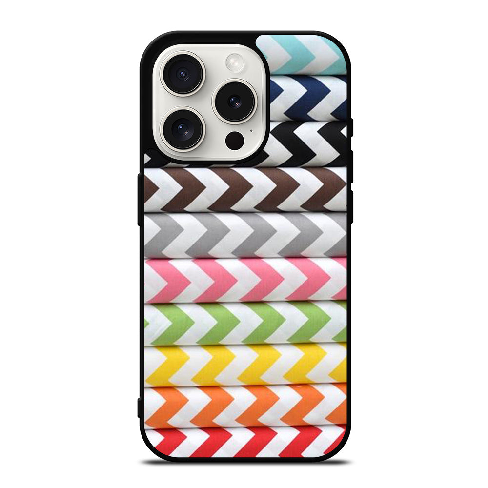 RILEY BLAKE CHEVRON PATTERN COLORFUL iPhone 15 Pro Case Cover