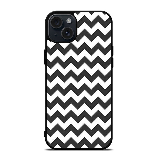 RILEY BLAKE CHEVRON PATTERN GREY iPhone 15 Plus Case Cover