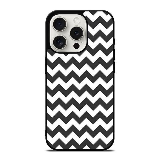 RILEY BLAKE CHEVRON PATTERN GREY iPhone 15 Pro Case Cover