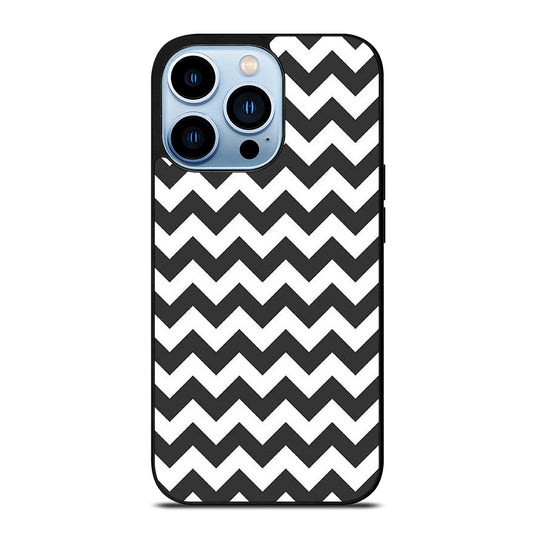 RILEY BLAKE CHEVRON PATTERN GREY iPhone 13 Pro Max Case Cover