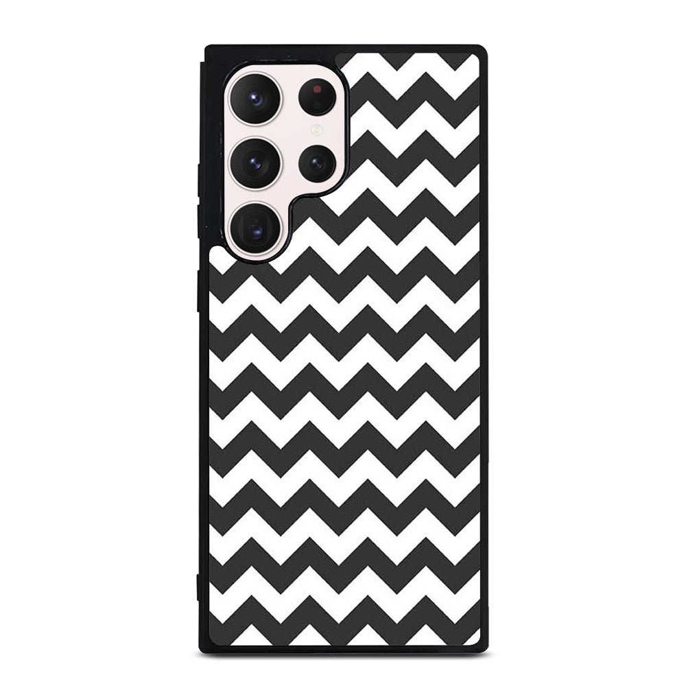 RILEY BLAKE CHEVRON PATTERN GREY Samsung Galaxy S23 Ultra Case Cover