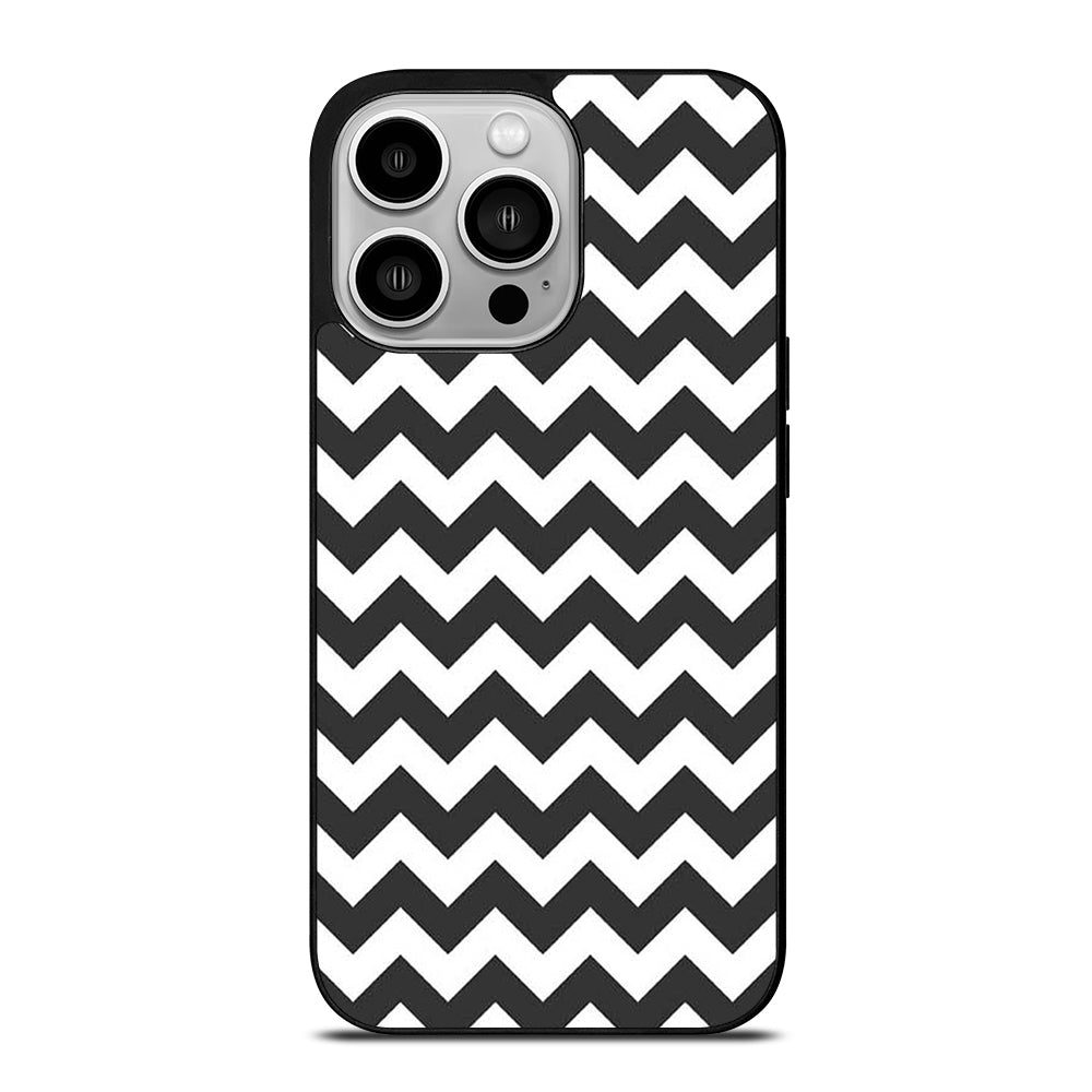 RILEY BLAKE CHEVRON PATTERN GREY iPhone 14 Pro Case Cover