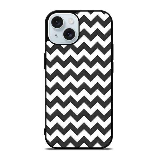 RILEY BLAKE CHEVRON PATTERN GREY iPhone 15 Case Cover