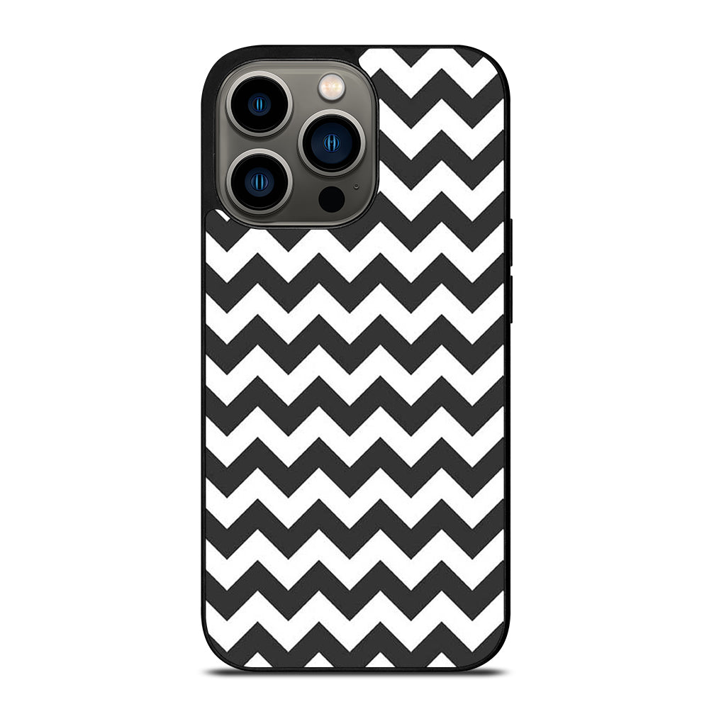 RILEY BLAKE CHEVRON PATTERN GREY iPhone 13 Pro Case Cover