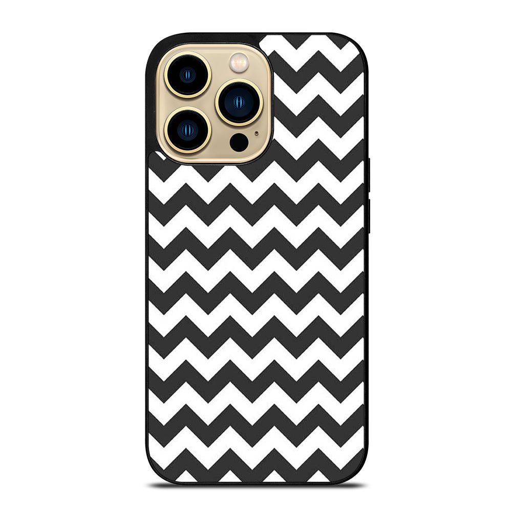 RILEY BLAKE CHEVRON PATTERN GREY iPhone 14 Pro Max Case Cover