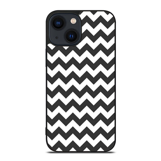 RILEY BLAKE CHEVRON PATTERN GREY iPhone 14 Plus Case Cover