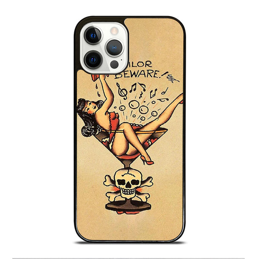 SAILOR JERRY BEWARE TATTOO iPhone 12 Pro Case Cover