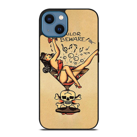 SAILOR JERRY BEWARE TATTOO iPhone 14 Case Cover