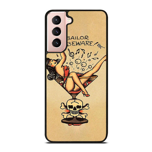 SAILOR JERRY BEWARE TATTOO Samsung Galaxy S21 Case Cover