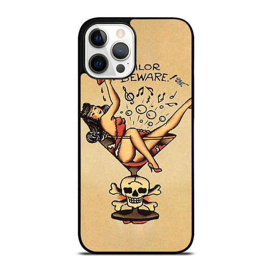 SAILOR JERRY BEWARE TATTOO iPhone 12 Pro Max Case Cover