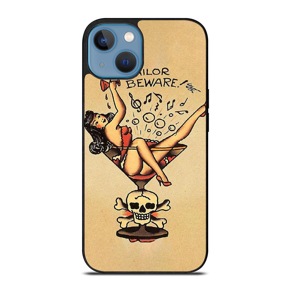 SAILOR JERRY BEWARE TATTOO iPhone 13 Case Cover