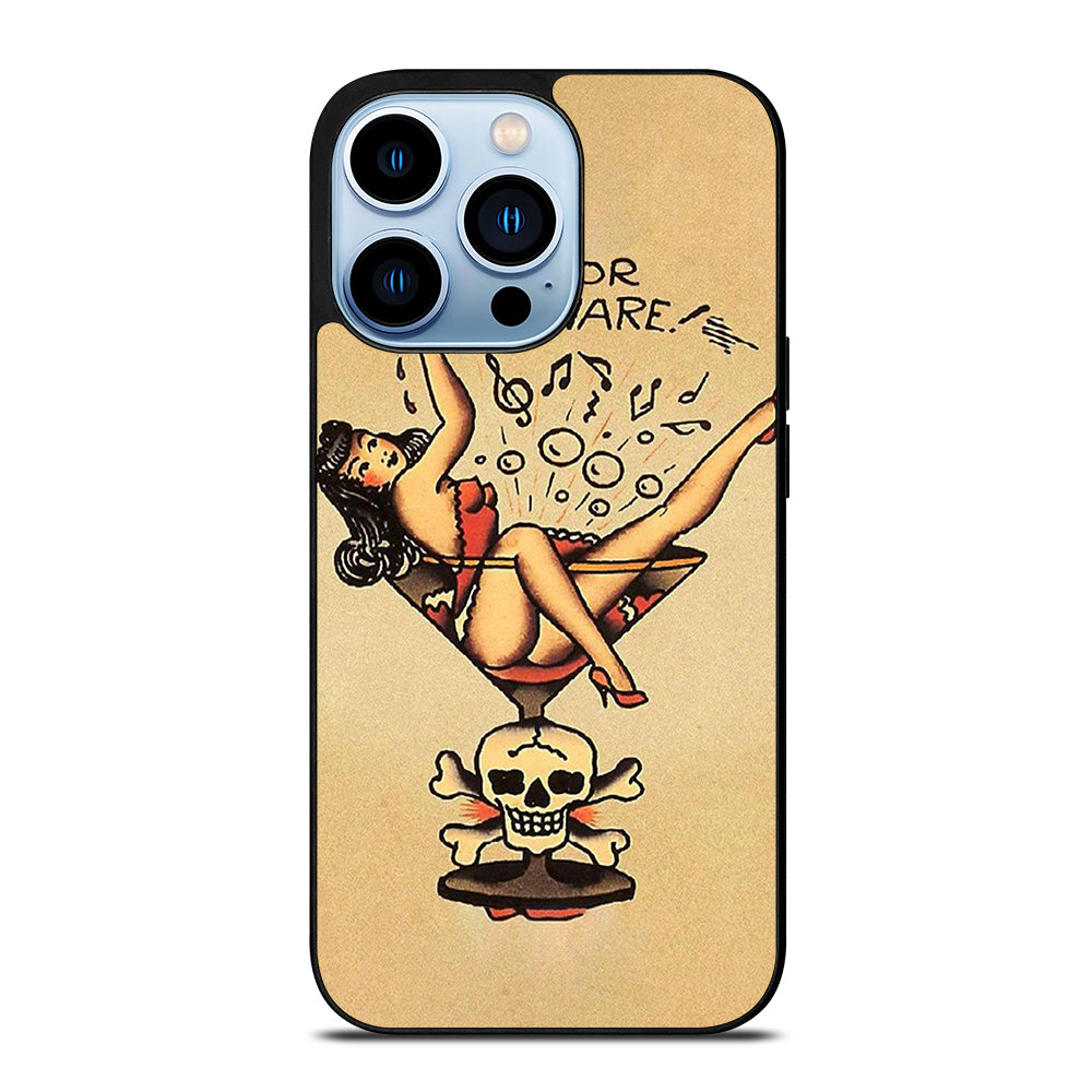 SAILOR JERRY BEWARE TATTOO iPhone 13 Pro Max Case Cover